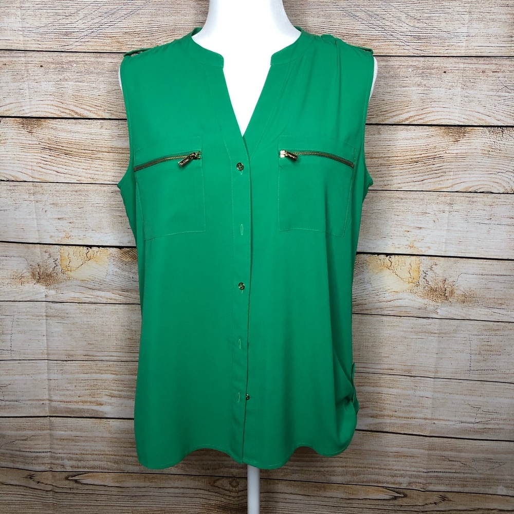 Calvin Klein Green Blouse Size Medium